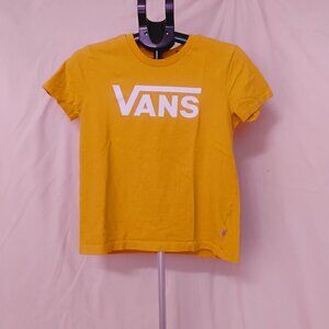 Vans Mustard Yellow Classic Logo T-Shirt Medium